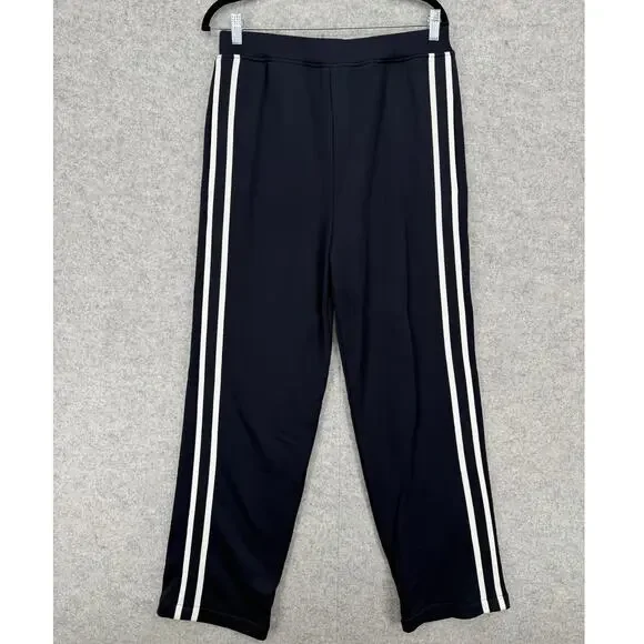 NWT AMI Nautical Blue & White Heavyweight Striped Track Pants Size SMALL